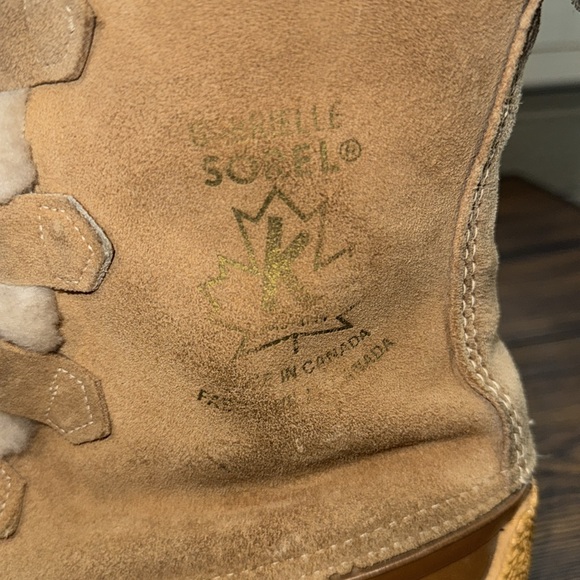 Vintage Sorel Gabrielle felt lined women’s size 6-7 winter/snow boots tan suede - Picture 3 of 10